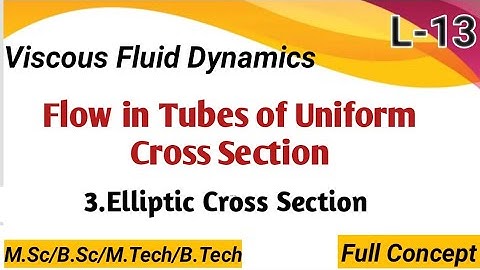 Elliptic Cross Section | Flow in Tubes of Uniform Cross Section, Viscous Fluid Dynamics | M.Sc Final