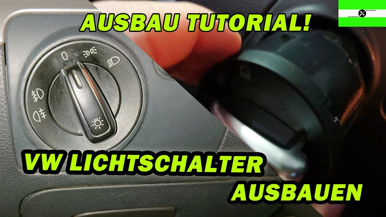 IN 1 MINUTE VW GOLF 5 LICHTSCHALTER AUSBAUEN, TUTORIAL, AUDI, SKODA, SEAT