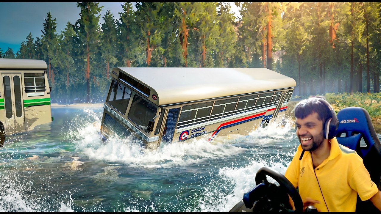 මහා ගංවතුරක් | showrunner multiplayer | #snow #snowrunner #srilankabus