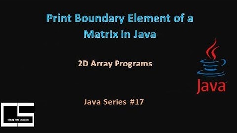 To Print Boundary Element of a Matrix| Java|@CodingwithShameera1