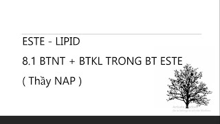 Information ESTE - LIPID 8.1 BTNT + BTKL TRONG BT ESTE( Thầy NAP ) News