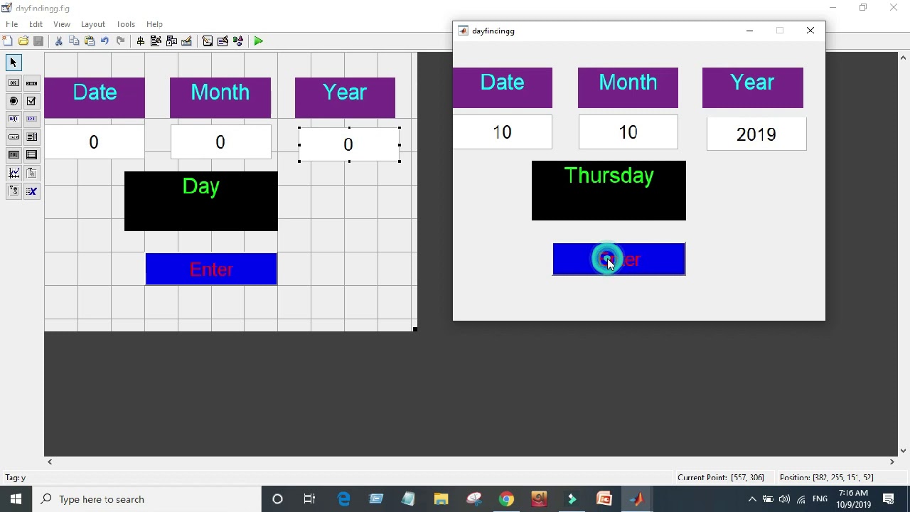Matlab project find any day from date. YouTube