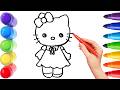 How To Draw cute kitty Drawing, Painting &amp; Coloring For Kids and Toddlers_ Child Art 🐋🌈🎨