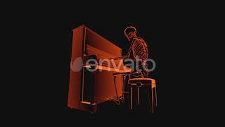 3D Skeleton - Fiery Piano Show | Motion Graphics - Envato elements