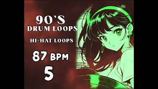 [FREE] 90's Hi-Hat Drum Loop 87 BPM 5 [Full Drum Loops ] | Free Stock Music Loops & Samples