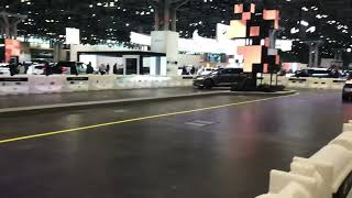 Hyundai Ioniq 5 indoor driving at test track at New York Auto show 2022