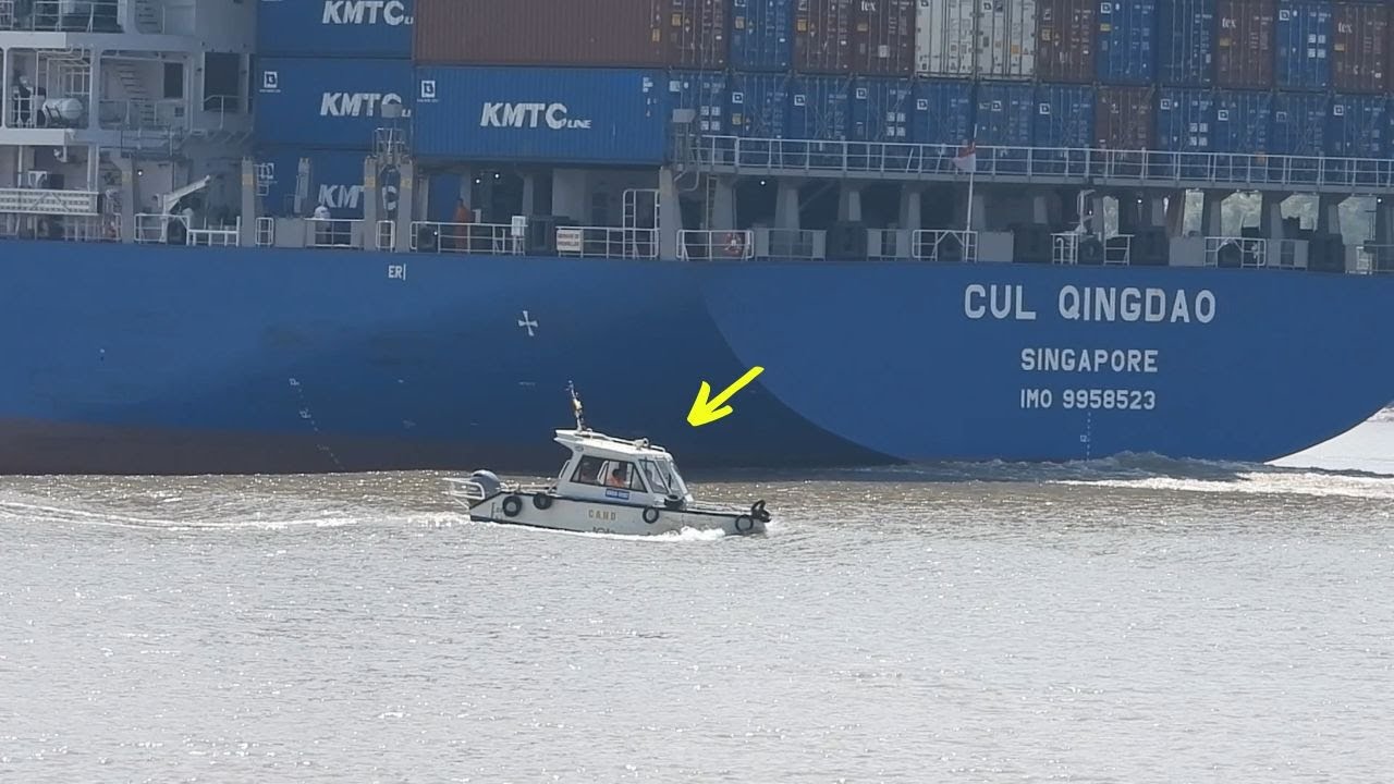 Container Ship Meets Police Patrol