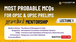 L1 Imp Question Discussion for OPSC Prelim | Gurukul Mentorship | RAYACADEMY IAS