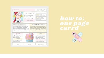 cute; one page carrd tutorial