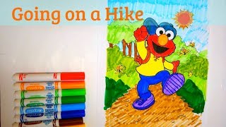 Elmo Coloring Sesame Street PBS Kids - Going on a Hike