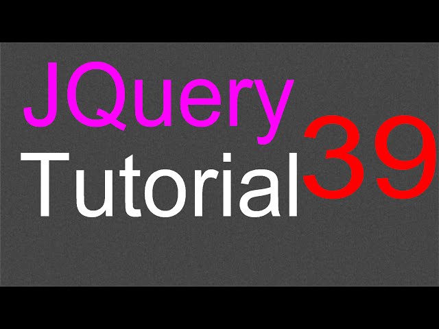 jQuery Tutorial for Beginners - 39 - Vertical menu