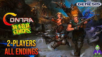 Contra: Hard Corps Sega Genesis 100% Completed All Endings 2 Players Full Game Playthrough Longplay