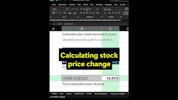 Simple stock price change calculation in #excel #stocks #investmenttips #profit #savings