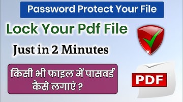 How to Set Password to Pdf File | set password to pdf file | protect pdf