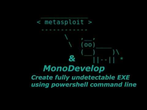 Kali Linux  Metasploit & Monodevelop Create fully undetectable EXE using powershell command line