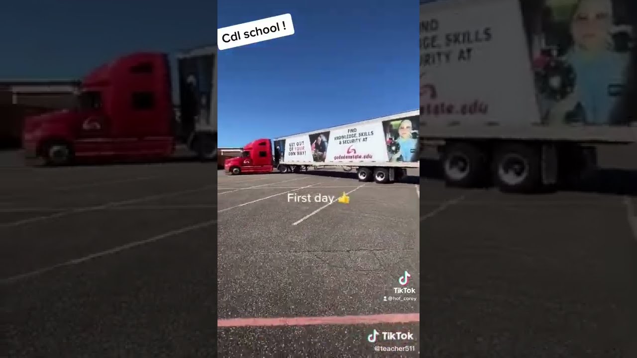 CDL School First Day Backing On Practice Range Trucking Cdl Cdlschool Truck
