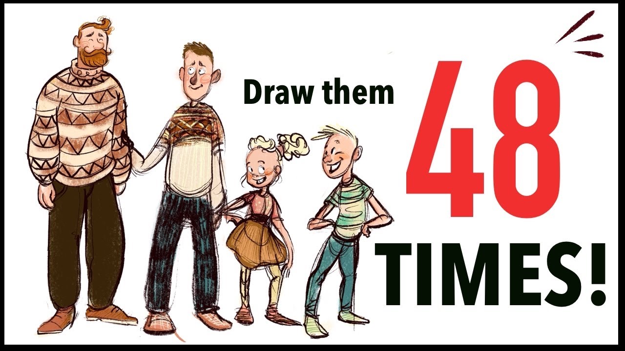 Art style challenge! 4 Characters 12 Different styles - 48 DRAWINGS!