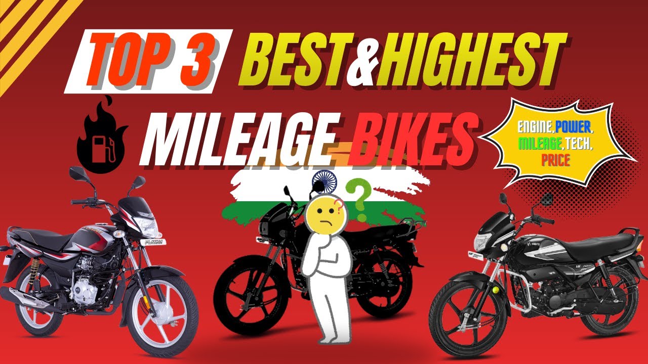 Top 3 Best Mileage Bikes in India 2025💰⚡| 80+Kmpl Mileage⛽😮  -  Biker24⚡