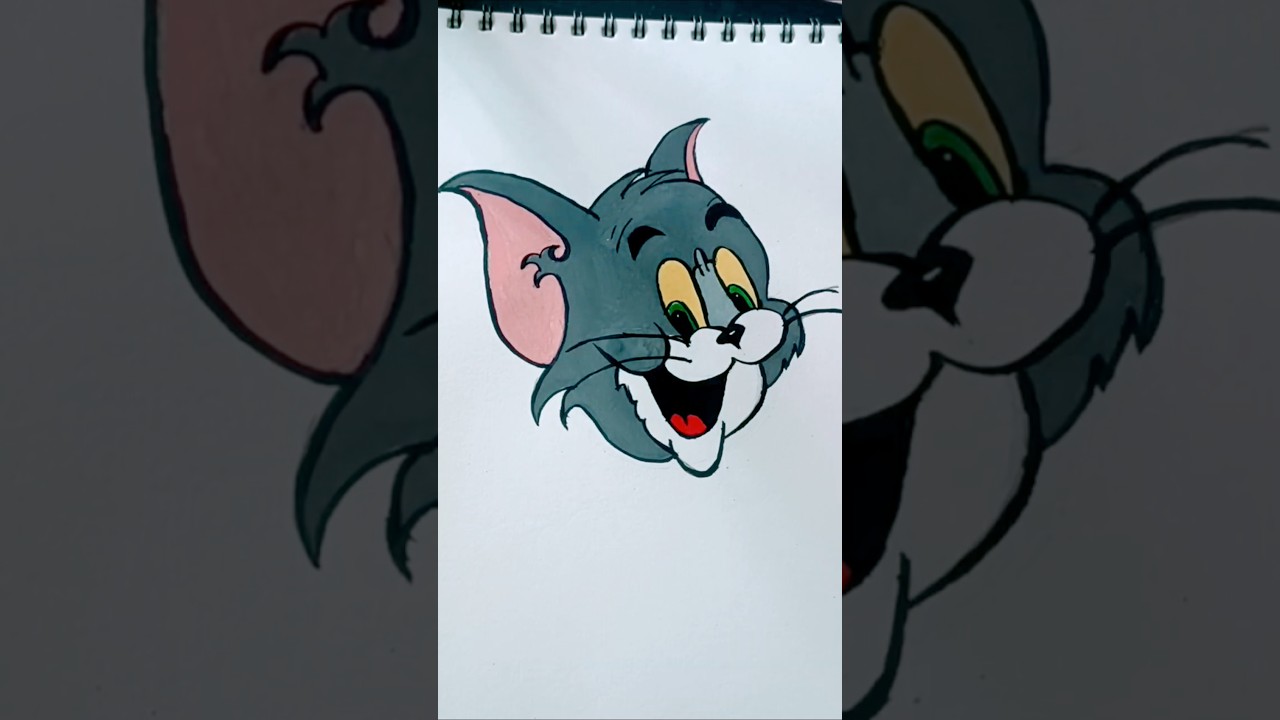 How to Draw Tom Cat Face Step by Step | Easy Cartoon Drawing