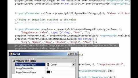 PropertyGrid and property value icons screencast