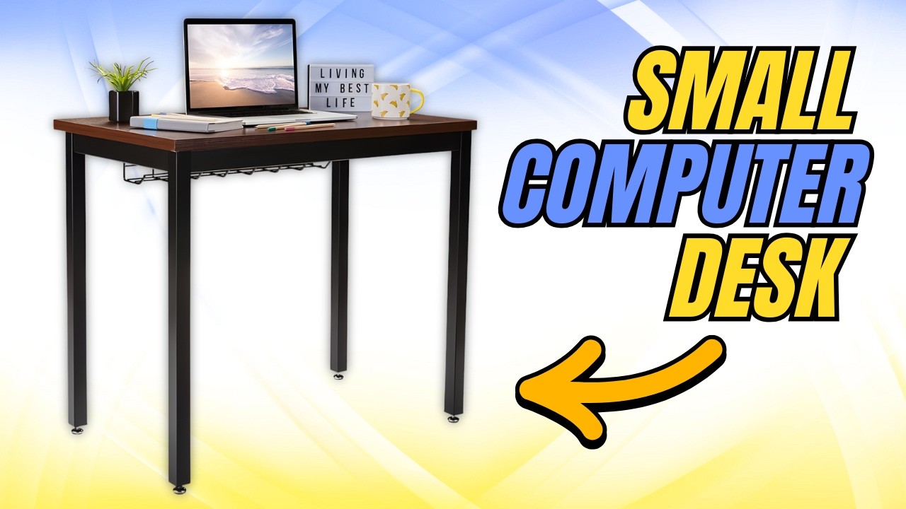 Обзор небольшого компьютерного стола с лотком для организации кабелей | Компактный офисный стол с...