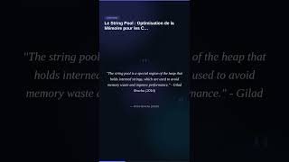 Heap et String pool