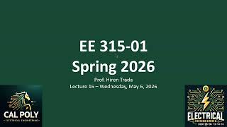 EE 315-01 - Lec 16 - 2026_05_06 - MOSFET