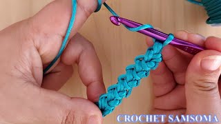 كروشيه حبل ينفع كيد شنطة فقط بتكرار غرزة الحشو / اسورة كروشية  / سفيفة كروشي / Crochet Cord Tutorial