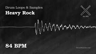 Heavy Rock Drums Loops Beats 84 BPM Royalty-Free Samples. Set 3 #PiecesSounds