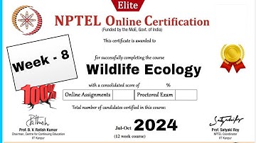 Wildlife Ecology Week - 8 Assignment Answers || NPTEL 2024
