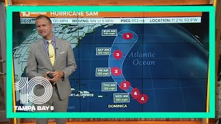 Nhc Hurricane Sam Restrengthens To A Category 4 Storm