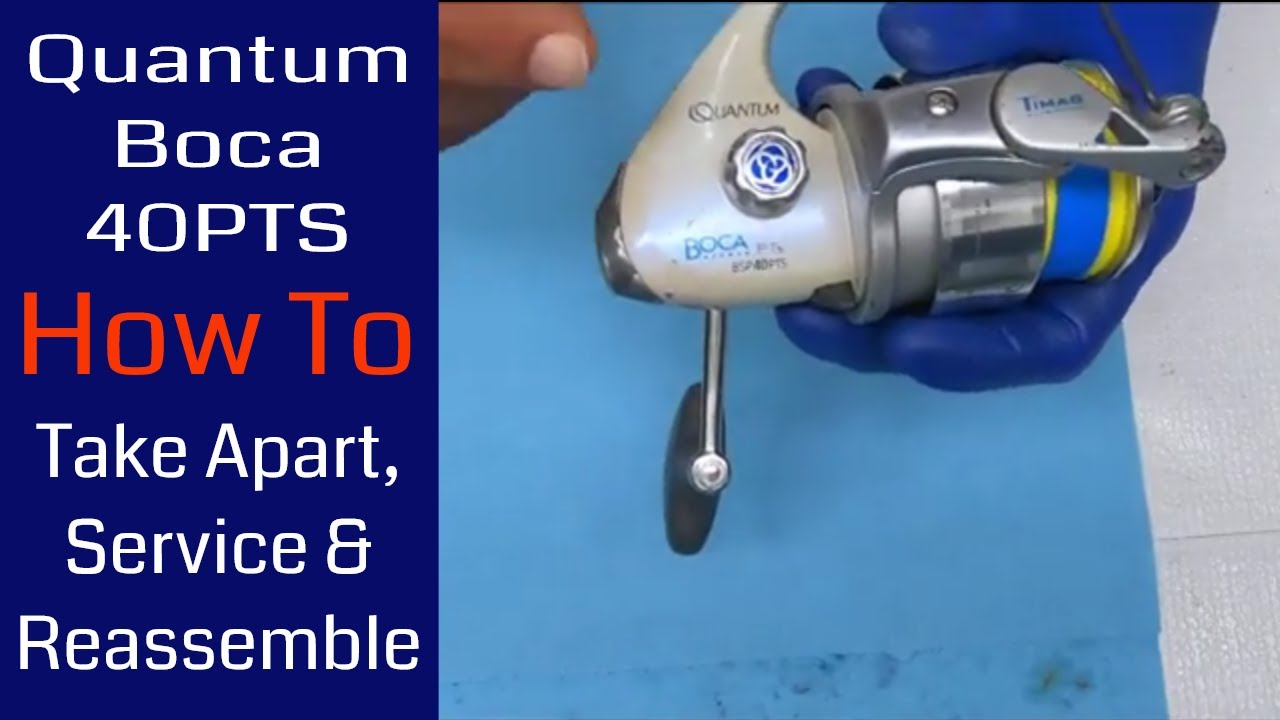 Quantum Boca BSP40PTS Fishing Reel - How to take apart, service and  reassemble 