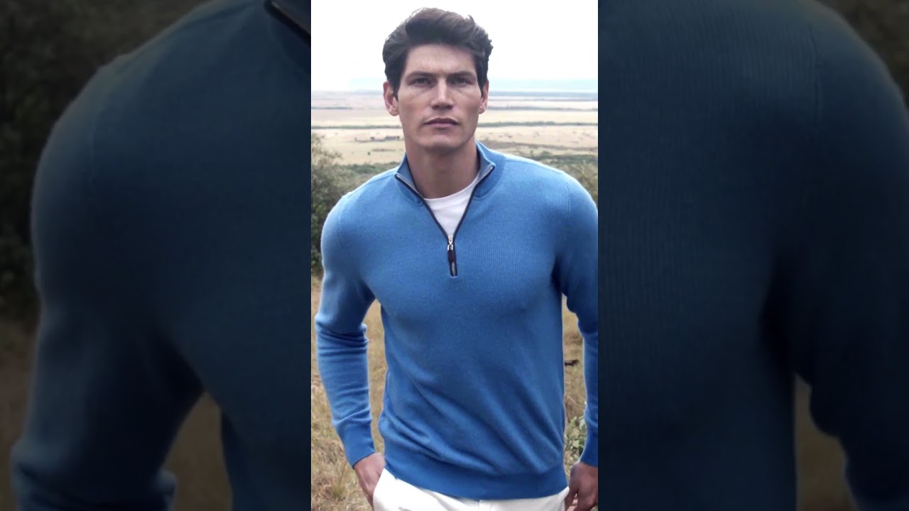 Our finest Cashmere Half Zip Carnaby Sweater  