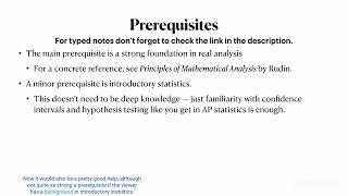 Measure Theoretic Probability - Video 2 - Prerequisites