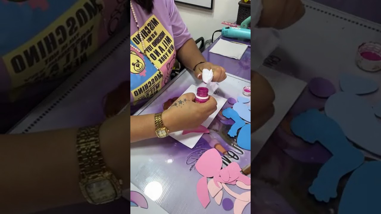 Aplique Stitch y Ángel 🩷💙 ( moldes gratuitos en mi página Creaciiones Kate 💜) 