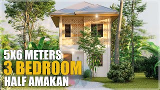 5x7 METERS 2 STOREY WITH 3 BEDROOM HALF AMAKAN HOUSE DESIGN IDEAS