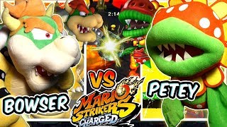 ABM: Bowser Vs Petey Plant !! Mario Striker Charged !! Gameplay Match !! HD
