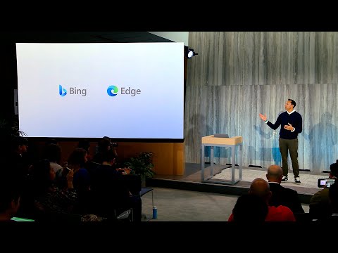 Yusuf Mehdi Demoes New Bing and Microsoft Edge Experience