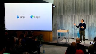 yusuf mehdi demoes new bing and microsoft edge experience