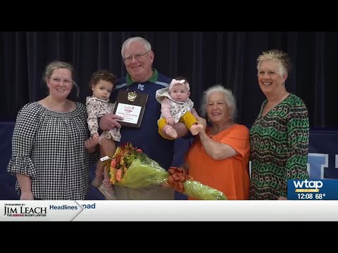 Craig Casto of Parkersburg Catholic High School receives Oct. 2024 Jan Dils Golden Apple Award