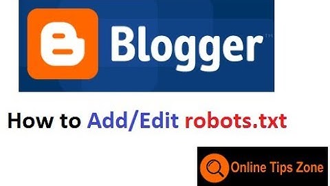 How to add robots.txt in Blogger
