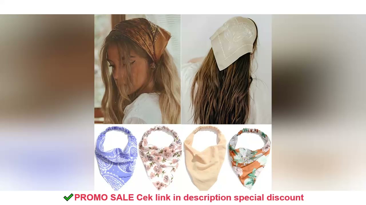 2022 Summer Vintage Print Flower Beach Bandana Hair Scarf Fashion Elastic Rubber Headbands for Women