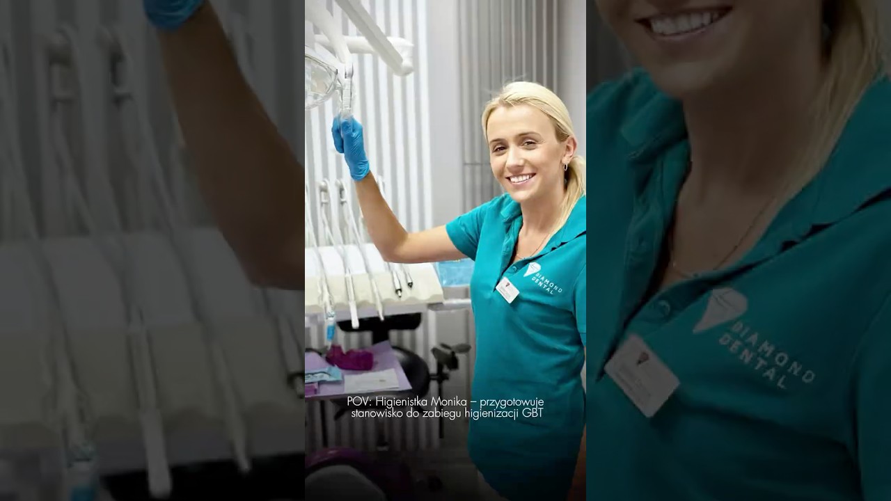 Higienistka Monika przygotowuje stanowisko do zabiegu higienizacji GBT🦷💫