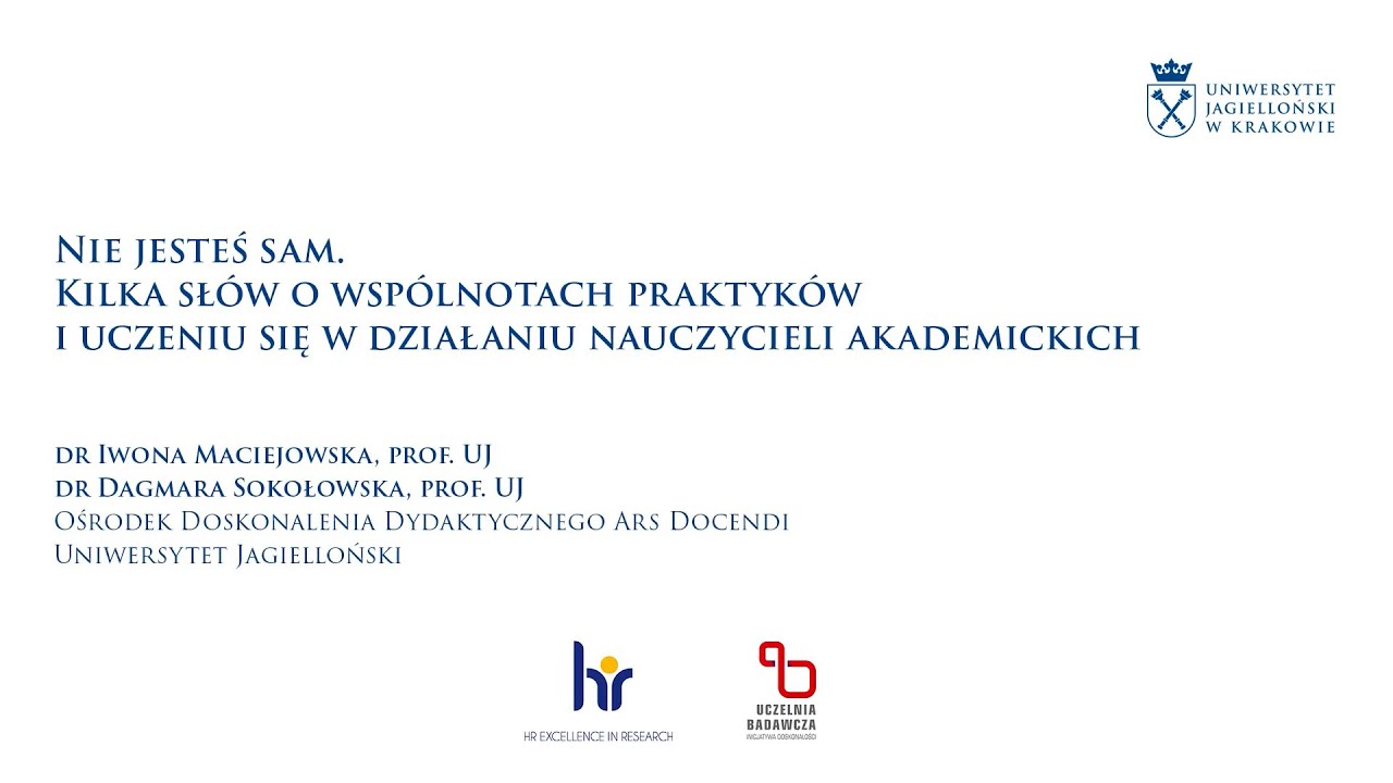 Nie jesteś sam: O wspólnotach praktyków i uczeniu się w działaniu nauczycieli akademickich.