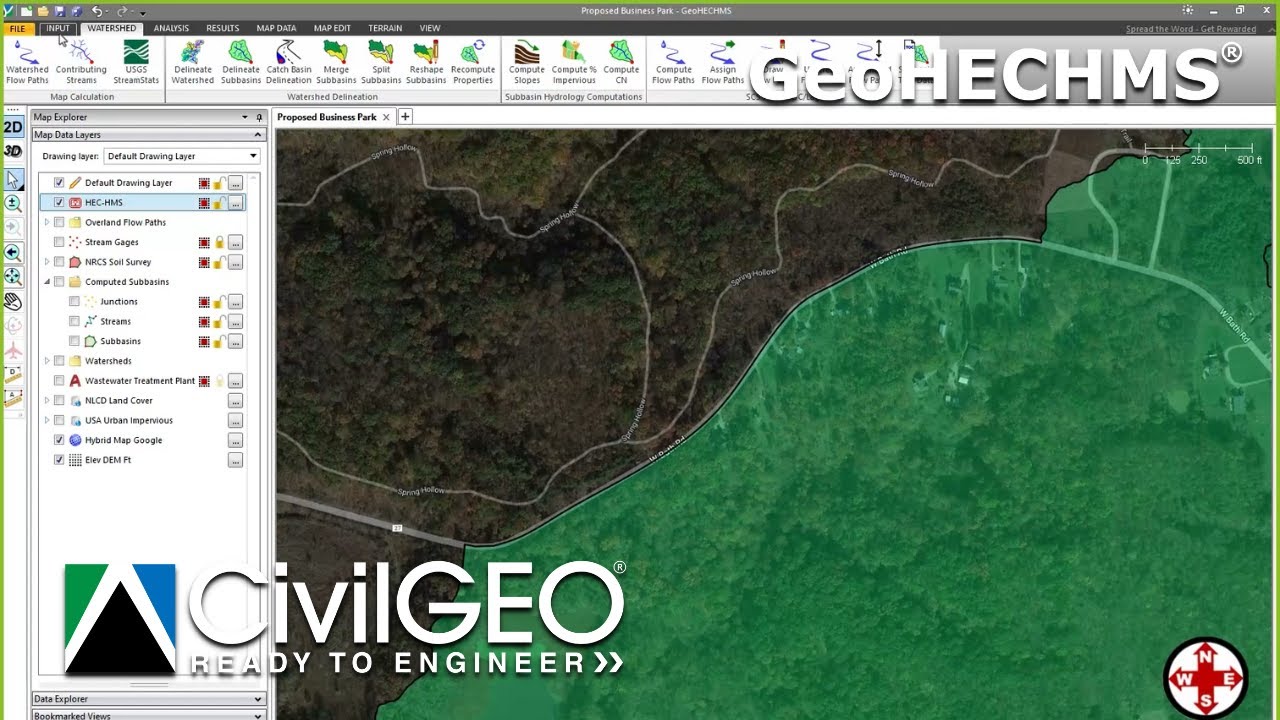 Reshaping Subbasins using GeoHECHMS | CivilGEO - YouTube