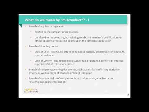 Director Misconduct and How to Deal with It 9.11.19