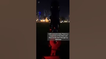 I captured the conjunction of the Moon and Mars using my telescope #space #moon #conjunction
