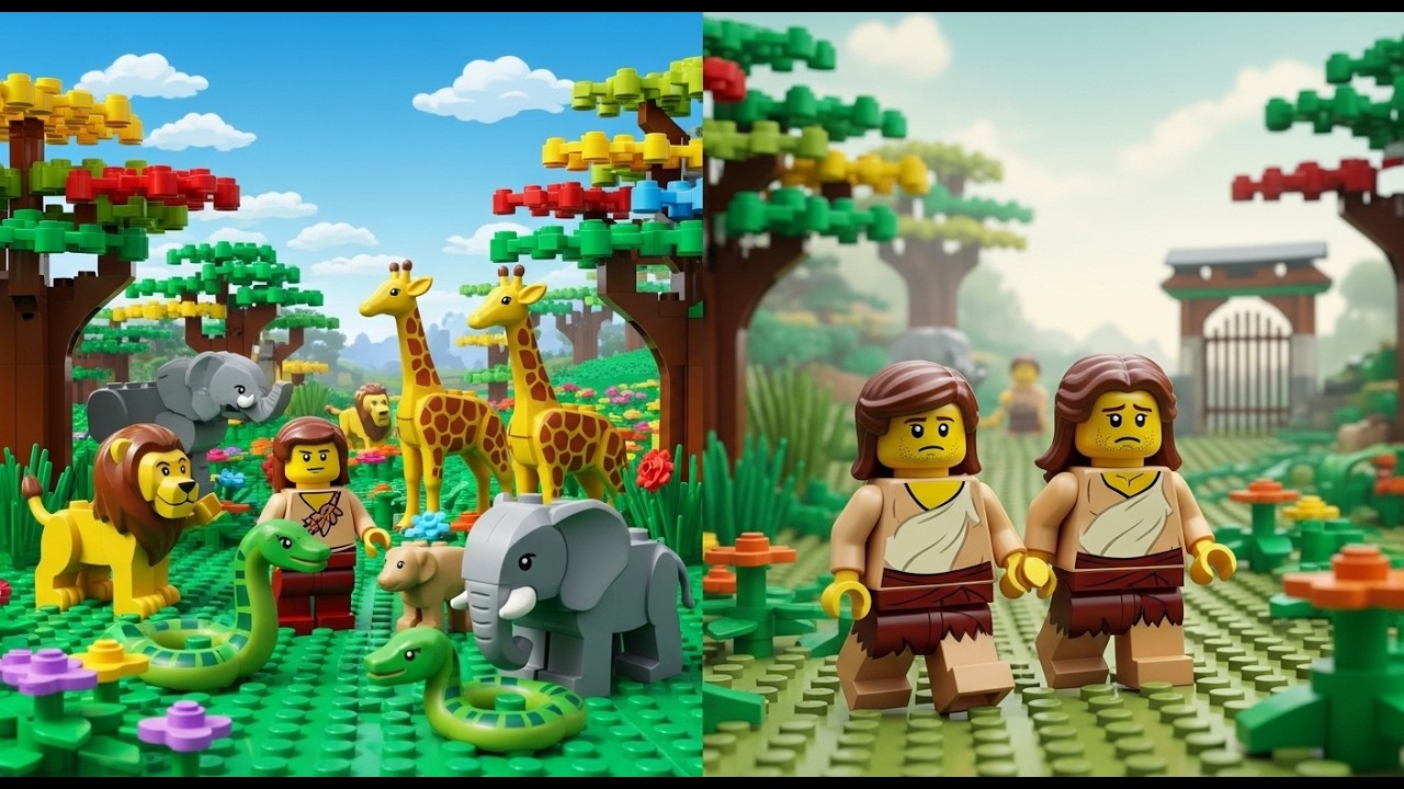 The First Sin! Why Adam & Eve Left Eden | Kids Bible Stories Lego #4