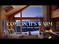 Warm Fireplace & Soft Piano ❄️ Cozy Mountain Cabin Winter Ambience