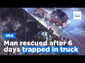 Man rescued after 6 days trapped in his crashed pickup truck in Indiana near Chicago